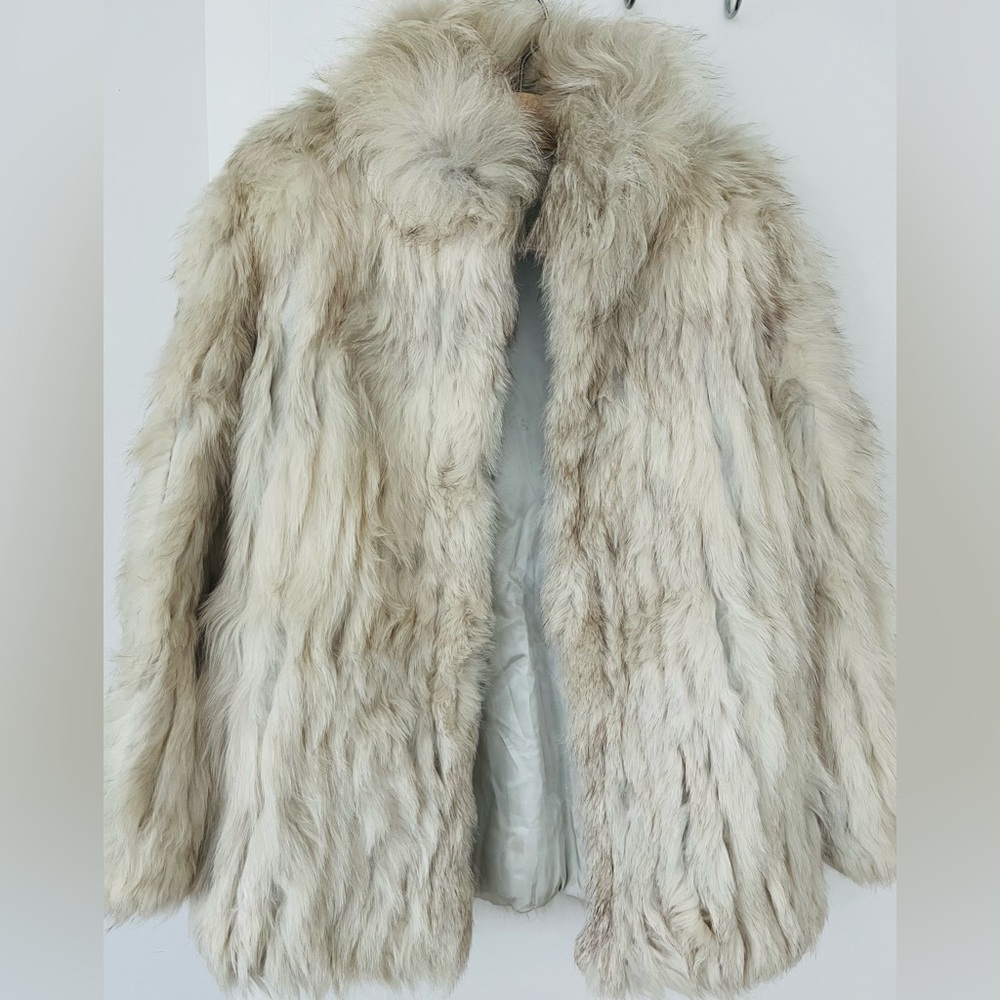 Woman's Blue Fox Fur Cord Cut Jacket (Size: W 12)